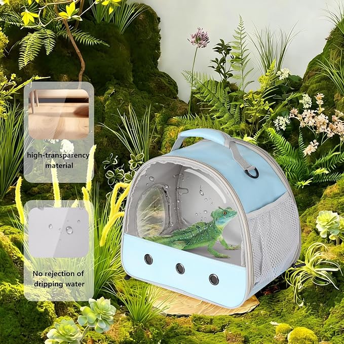 Bearded Dragon Travel Carrier,Lizards Cage, Small Animal Bag for Hedgehog Rat Parrot Bird Guinea Pig, Portable Guinea Pig Travel Carrier for 2