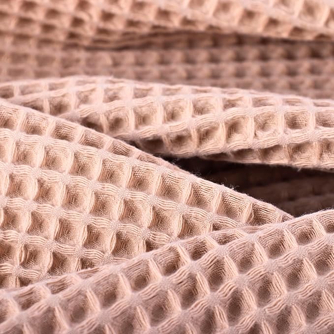 PÜSKÜL - Set of 3 Organic Waffle Hand Towel Beige - Premium Quality, 100% Turkish Cotton, Soft, Quick-Dry, Absorbent, Lint-Free Face Kitchen Hand Towels (Beige, Hand Towels - Pack of 3)