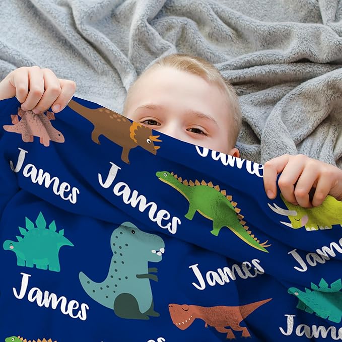 Ships Next Day- Custom Blanket with Name, Personalized Kids Throw Blankets, Teen Girl Gifts Trendy Stuff, Christmas Birthday Gifts for Boys Girls