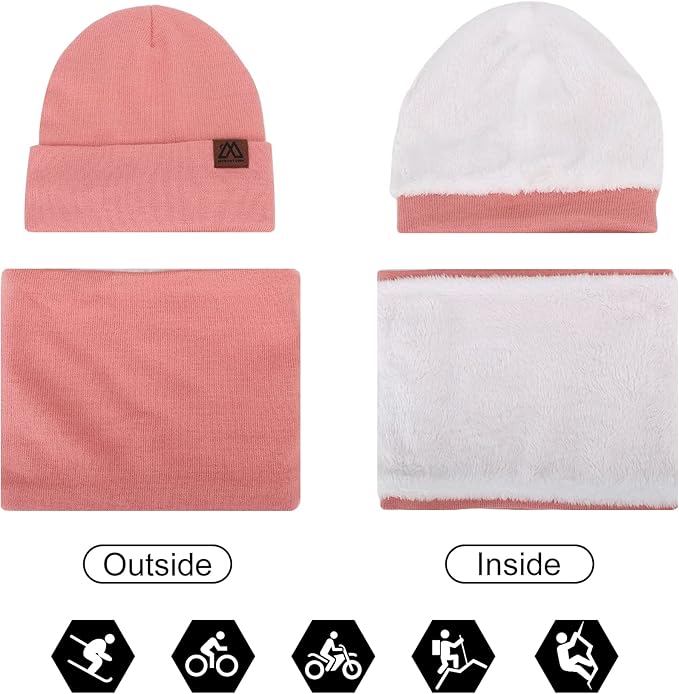 mysuntown Winter Beanie Hat Scarf and Touch Screen Gloves 3-Piece Set, 2025 Cold Weather Knit Fleece Lined Warm Unisex Sets