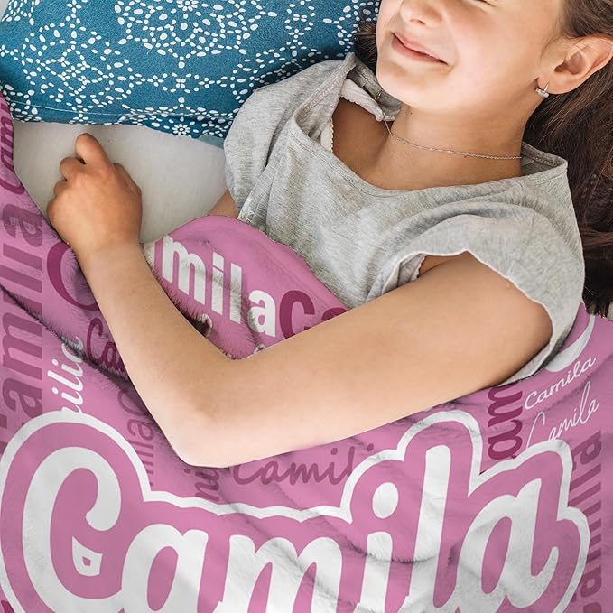 Ships Next Day- Custom Blanket with Name, Personalized Kids Throw Blankets, Teen Girl Gifts Trendy Stuff, Christmas Birthday Gifts for Boys Girls