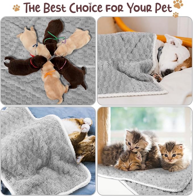 Moukeren 20 Pcs Guinea Pig Fleece Bedding Blankets Bulk Washable Small Animal Fleece Cage Liners Pet Sleeping Mat Cover for Hamster Chinchilla Rabbit Hedgehog (14 x 30 Inch,Cloud Style,Gray)