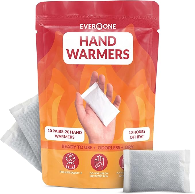 Hand Warmers - Long-Lasting, Safe, Natural, Odorless Air-Activated Warmer