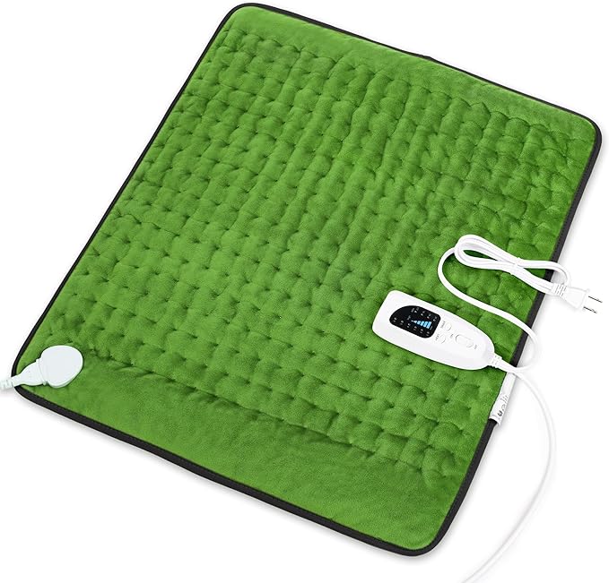 Deepsoon Heating Pad,Electric Heating Pads for Back,Neck,Abdomen,Moist Heating Pad for Shoulder,Knee,Arms,Legs,Dry/Moist Heat & Auto Shut Off,Christmas Gifts for Men and Women,Green Black,24x20 Inch