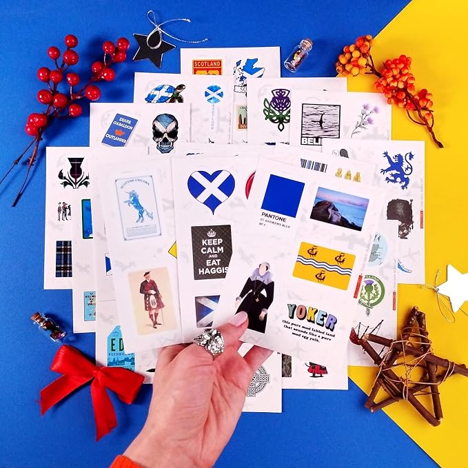 100Pcs Scotland Stickers for Water Bottle and Laptop - Heritage Party Supplies & Decorations, Waterproof Vinyl Scottish Decals, Scotland Flag Stickers Laptop Decals, Gifts for Women & Men