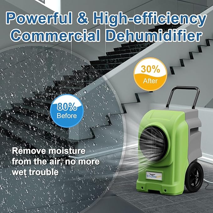 AlorAir 270 Pints Commercial Dehumidifiers for Large Room or Basements, Industrial Large Dehumidifier with Pump and Drain Hose, Water Damage Restore, Limited 5 Years Warranty