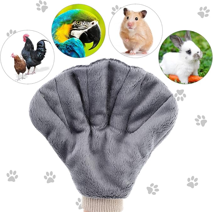 2 Pcs Sugar Glider Bonding Mitt, Calming Sleeping Glove, Bite Proof Animal Handling Gloves, Hedgehog Accessories Calming Glove for Train Your Sugar Glider Small Animals Hamster Rats Pet (Gray)
