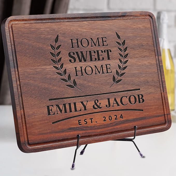 Personalized Cutting Board Gift for Christmas, Home Owner Couple Gift Ideas, Customized Home Sweet Home Bamboo Cutting Board Gift for First Home Buyer, Real Estate Gift, New Home Buyer Gifts