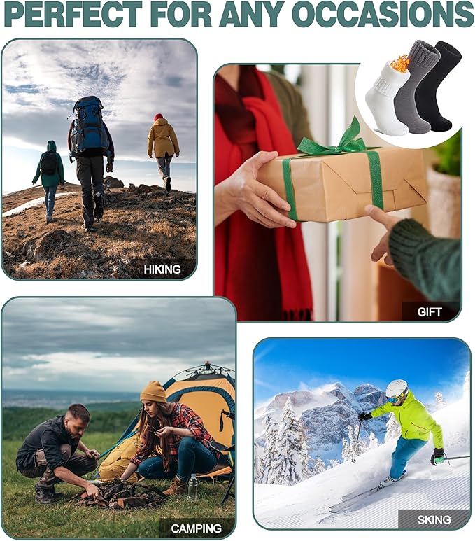 LANLEO Women Men Thermal Socks Warm Winter Extra Thick Insulated Heated Ski Crew Boot Socks for Cold Weather