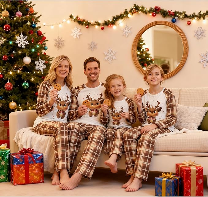 WephuPSho Christmas Family Matching Pajamas, Festive Xmas Jammies Sets for the Whole Family, Holiday Pjs Christmas