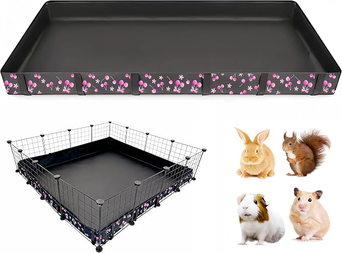DZWLKJ Waterproof Guinea Pig Cage Liner,Washable Tarp Bottom Base,Cherry Graphic,48"x48", Reusable for Rabbit, Chinchilla, Hedgehog, Ferret & Other Small Animals.