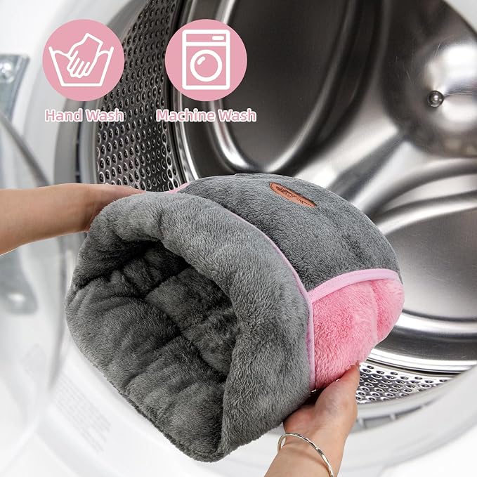 YUEPET 2 Pack Guinea Pig Bed, Guinea Pig Cuddle Sack, Grey & Green | Guinea Pig House, Portable Guinea Pig Hideout, Folds Flat for Storage, Pocket-Style Bedding