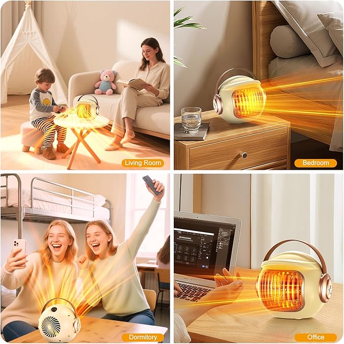 Space heaters for indoor use, mini portable heater desk heater for office,2S Efficient Heating, Tip-Over & Overheat Protection, Quiet Small Desk Heater for Office Home Bedroom