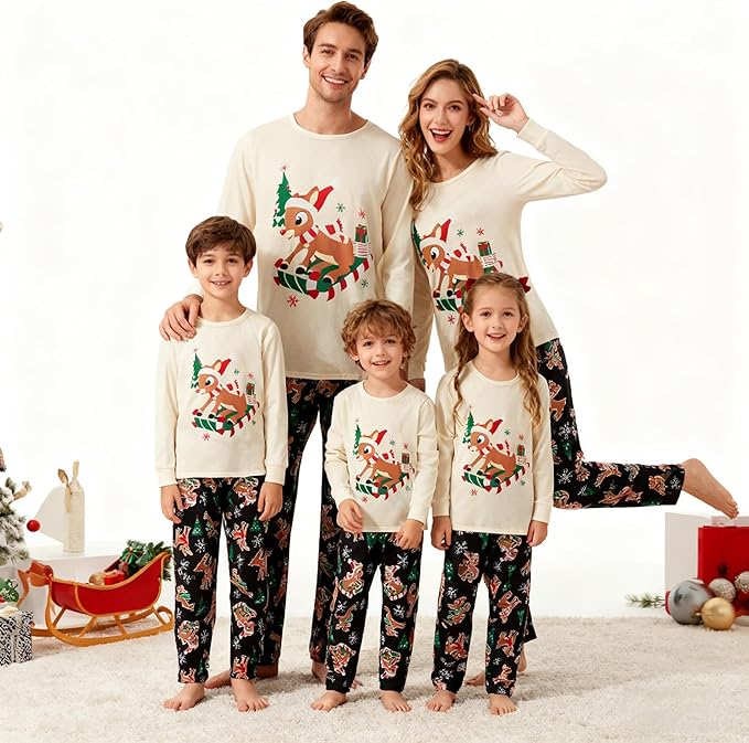 WephuPSho Christmas Family Matching Pajamas, Festive Xmas Jammies Sets for the Whole Family, Holiday Pjs Christmas