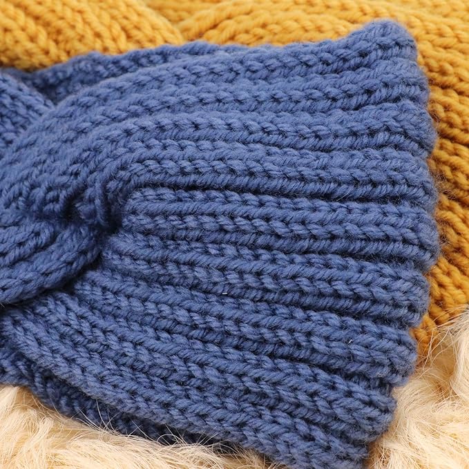 DRESHOW Winter Knit Chunky Headbands for Women Crochet Turban Knitted Ear Warmer Fashion Head Wrap 6 Pack
