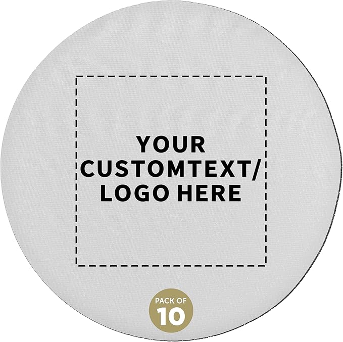10 Round Foam Bud Coasters Pack, 4 inch - Customizable Text, Logo - PU Foam, Party Favor - White