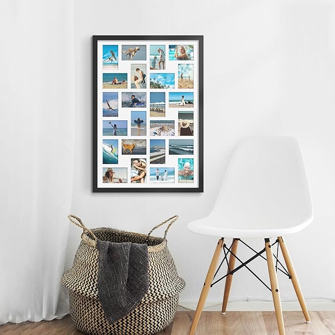 22x32 Collage Picture Frame 4x6 Picture Frames Collage Wall Decor Displays twenty four 4x6 inch Photos Available Horizontal Wall Mounting Display and Vertical Black