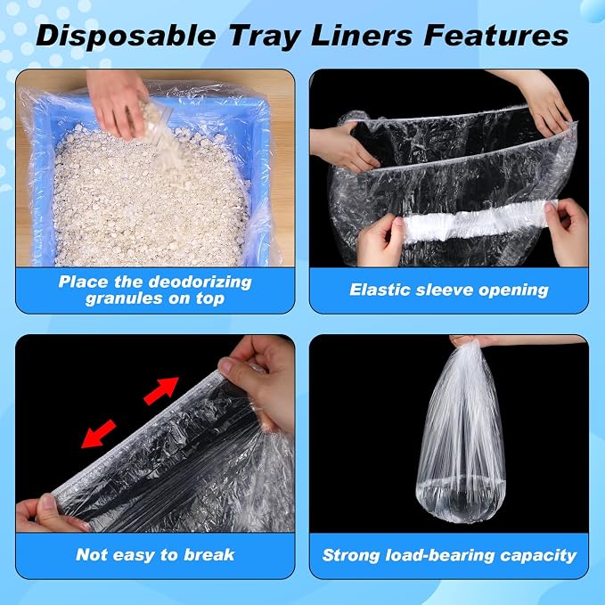 100 Pcs Large Disposable Bird Cage Liners Bulk 34'' x 22'' Elastic Plastic Small Animal Birds Cage Tray Liners Waterproof Universal Film Bird Accessories for Cockatiels Finches Canaries