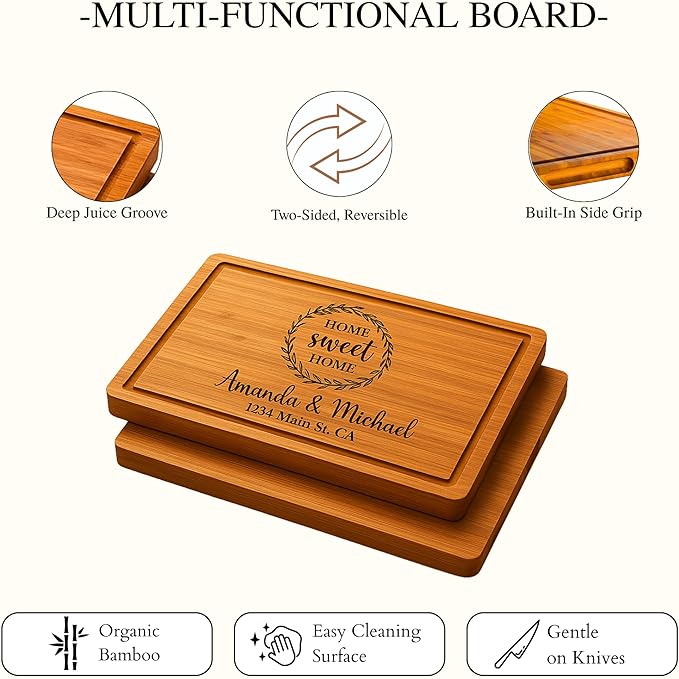 Personalized Cutting Board for Wedding - Engraved Charcuterie Boards,Custom Bridal Shower,Engagement, Anniversary, Bride, Housewarming Gifts, Best Gift Idea for Christmas, Couples