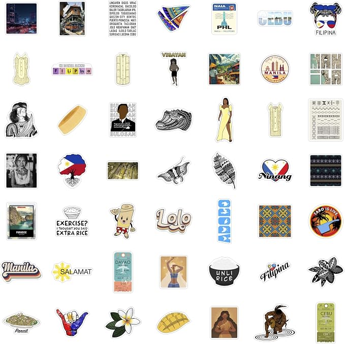100Pcs Philippines Stickers, Filipino Stickers for Water Bottle and Laptop - Philippines Party Supplies & Decorations, Waterproof Vinyl Decals, Filipino Flag Stickers, Gifts for Women & Men
