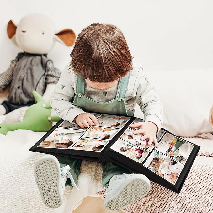 Popotop Photo Album 4x6 1000 Pockets for Wedding Gifts,Linen Hardcover Picture Albums for Family Anniversary Baby Vacation Pictures