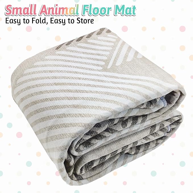 VCEPJH Bunny Floor Mat 55 x 78.7in Rabbit Cage Liner Washable Large Reusable Guinea Pigs Rug Anti-Slip Whelping Pads for Small Pet Dogs Puppy Chinchillas Cats Ferrets