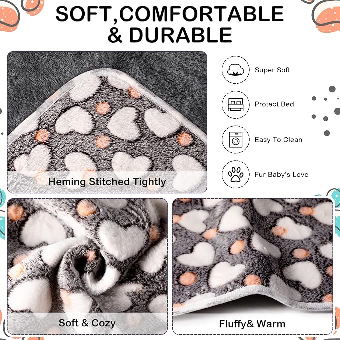 Tudomro 8 Pcs Guinea Pig Fleece Cage Liners, Heart, 12 x 12 Inch | Washable Reusable Small Animal Bedding, Absorbent Blankets for Ferret Chinchilla, Soft Fleece Mat Pads Protect Furniture