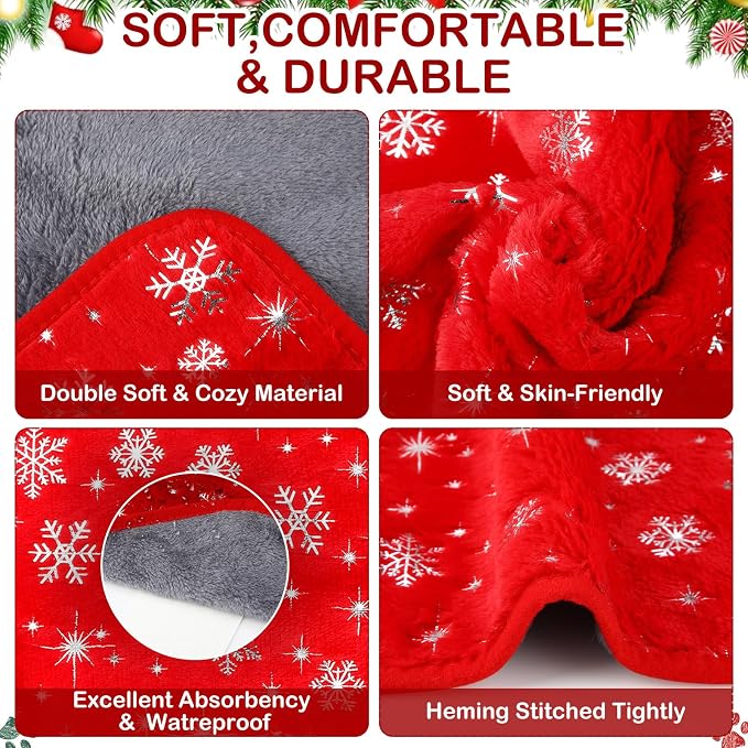 Tudomro 8 Pcs Guinea Pig Fleece Cage Liners, Snowflake, 16 x 24 Inch | Washable Reusable Small Animal Bedding, Absorbent Blankets for Ferret Chinchilla, Soft Fleece Mat Pads Protect Furniture