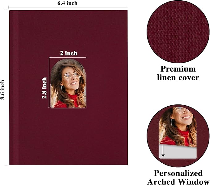 Vienrose Premium Small Photo Album 4x6 for 30 Pictures, Linen Cover Photo Book with Writing Space, Ideal for Wedding Albums, Baby Books, and Travel Journals
