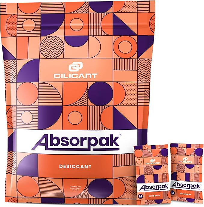 Absorpak Desiccant Packs for Storage - Silica Gel Packets Moisture Control - 200 pcs Medium(5g each) - Silica Packets for Shoes, Clothes, Electronics, Moisture Absorbers for Food Pantries & Households