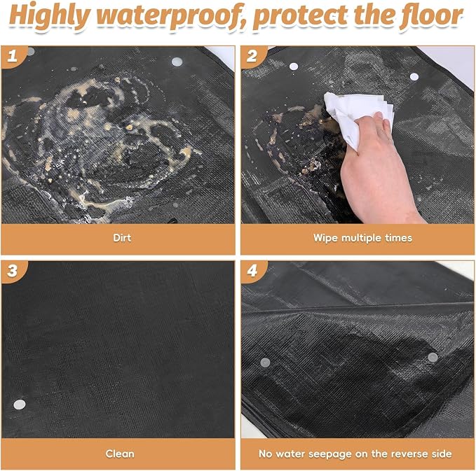 PINVNBY 59"x59" Thickening Waterproof Pet Playpen Mat, Guinea Pig Cage Liner Tarp Bottom Reusable Base for Rabbits, Bunny, Ferrets and Other Small Animals, 2 PCS
