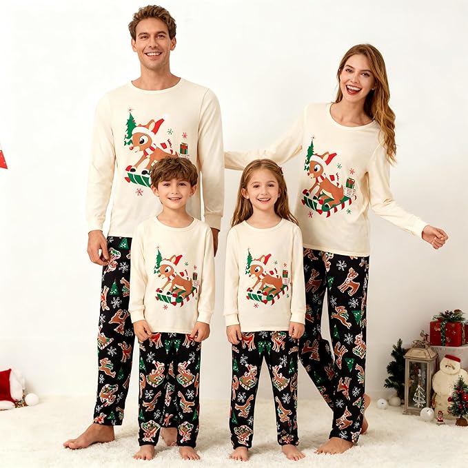 WephuPSho Christmas Family Matching Pajamas, Festive Xmas Jammies Sets for the Whole Family, Holiday Pjs Christmas