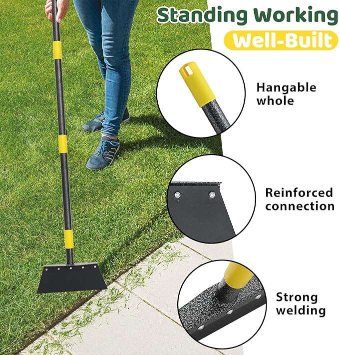 Ice Scraper, Snow Shovel, 2 Spades, 60" Detachable Garden Flat Shovel Scraper, Multifunctional Garden Cleaning Shovels,Heavy Duty Floor Scrapers for Weeding, Edging, Driveway Snow Ice Removal