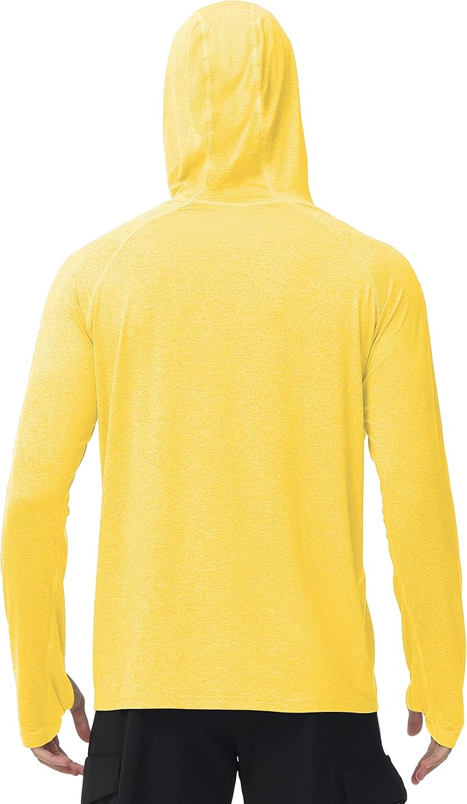 Roadbox Mens UPF 50+ Fishing Shirts, Long Sleeve UV Sun Hoodie, Hiking Running Swim Athletic Workout Shirt