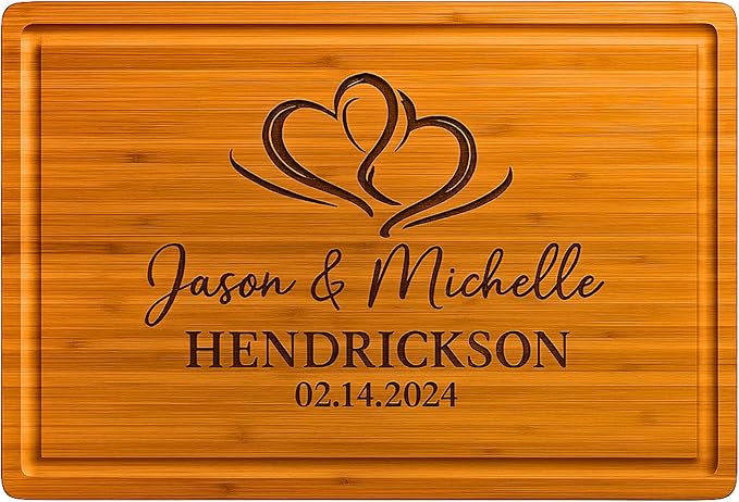 Personalized Gifts for Couples - Custom Cutting Board, Best Couple Gift Ideas for Newlyweds, Bride & Groom, Friends, Family, Mom, Dad, Unique Gifts for Wedding, Anniversary, Bridal Shower, Engagement