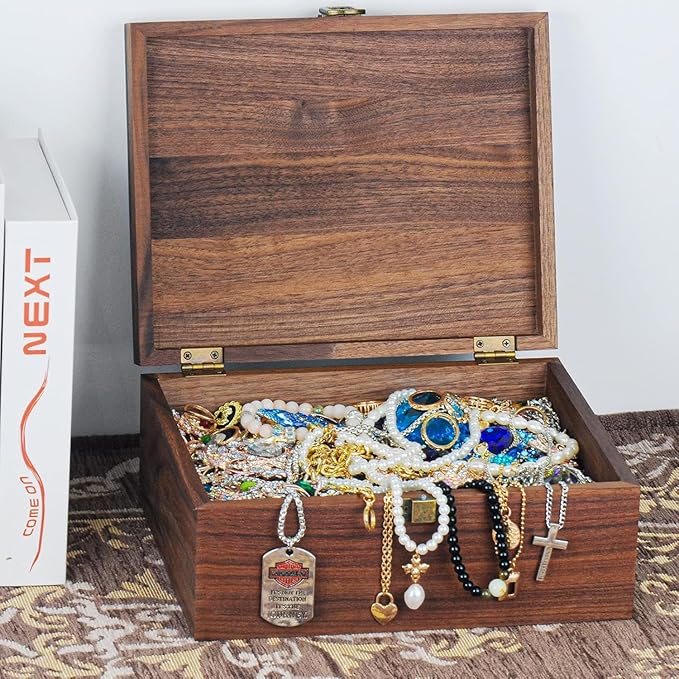 EXISTING Memory Box for Keepsakes, Floral Heart Laser Cut Wood Keepsake Memory Box, Large Wooden Storage Box with Hinged Lid, Keepsake Boxes Gift for Wedding, Valentines Day Anniversary Baby Shower