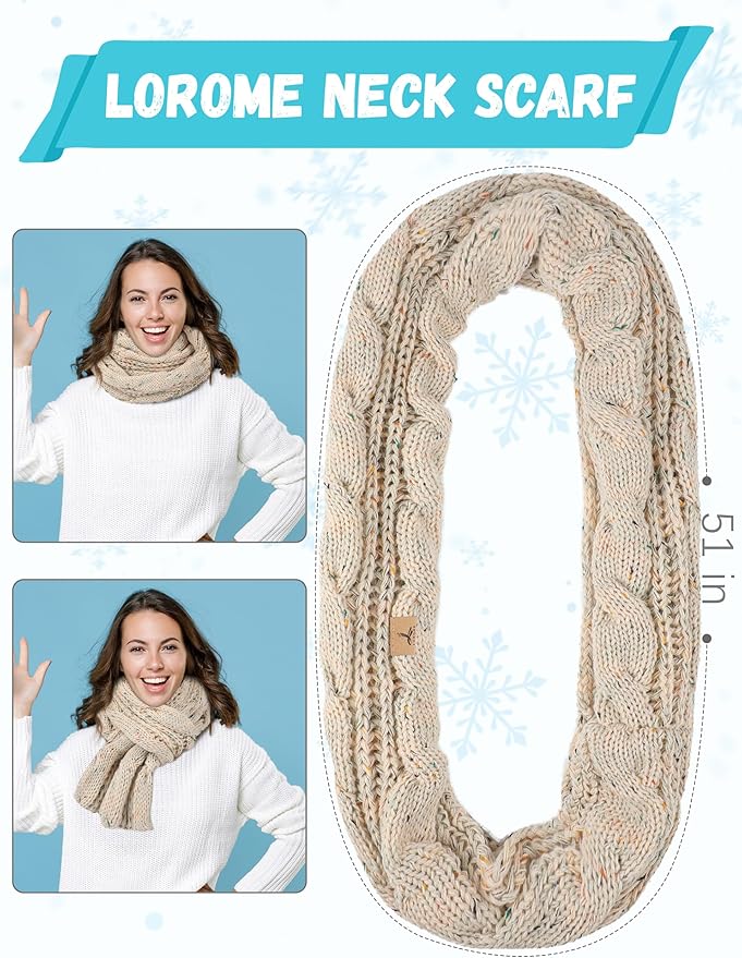 Winter Beanie Hat Scarf Gloves, Warm Fleece Knit Hats Touch Screen Gloves Neck Scarf Set Winter Gifts for Unisex Adult