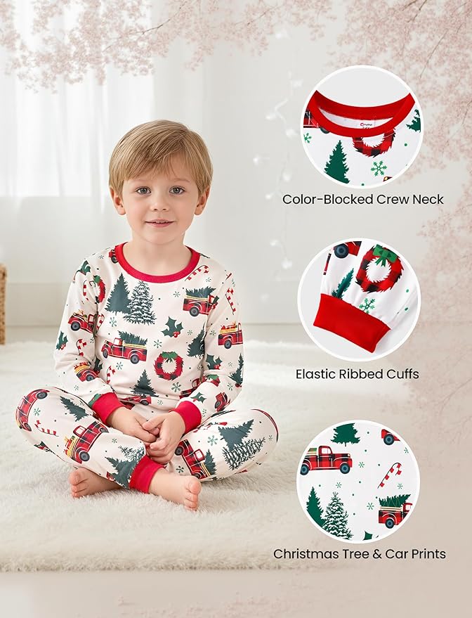PATPAT Christmas Family Matching Pajama Sets Includes Christmas Socks - Perfect for Family Photos & Holiday Celebrations