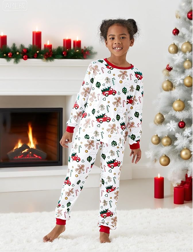 PATPAT Christmas Family Matching Pajama Sets Includes Christmas Socks - Perfect for Family Photos & Holiday Celebrations