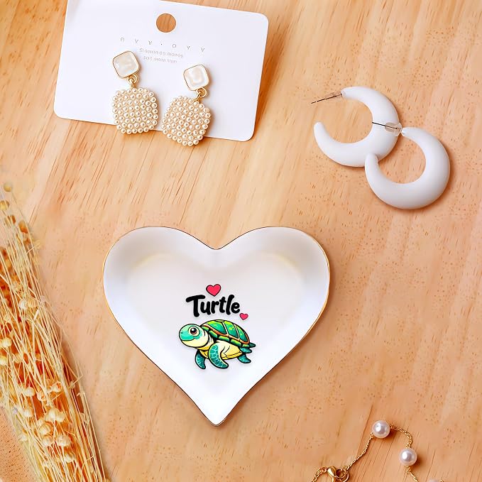 Turtle Ring Holder Dish Tray, Gifts For Women Teens Girls, Turtle Lovers Themed Stuff Accessories Things Decor Merch, Home Room Ring Earrings Necklace Organizer Holder!