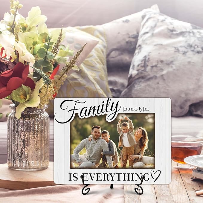SIXEIGHT Family Definition Picture Frame Family Is Everything Wooden Photo Frame Natural Wood Picture Frame for Families Dad Mom Grandparents Father from son Desk Decor 4x6 Photo Frame-A18