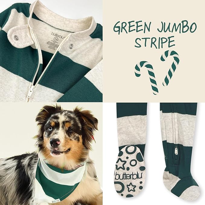 JAMIE Matching Family Jammies Holiday Pajamas 100% Organic Cotton PJs Adults, Kids, Toddlers, Baby, Pets