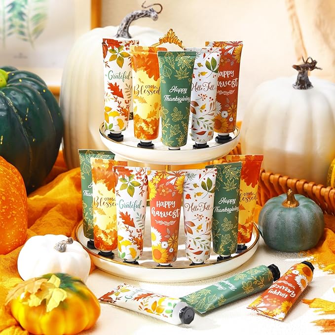 40 Pcs Thanksgiving Fall Hand Lotion Gifts Bulk for Women Maple Leaves Hand Cream 30ml Natural Botanical Fragrance Mini Lotion for Chapped Hands Travel Thanksgiving Autumn Party Supplies