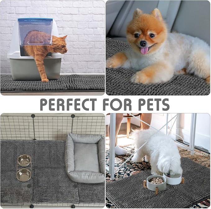 Amylove 4 Pcs Guinea Pig Cage Liner 16 x 24 Inch Washable Chenille Pee Pads Pet Dog Cat Bedding Training Mat Reusable for Small Animals Puppy Bunny Hamster Chinchilla