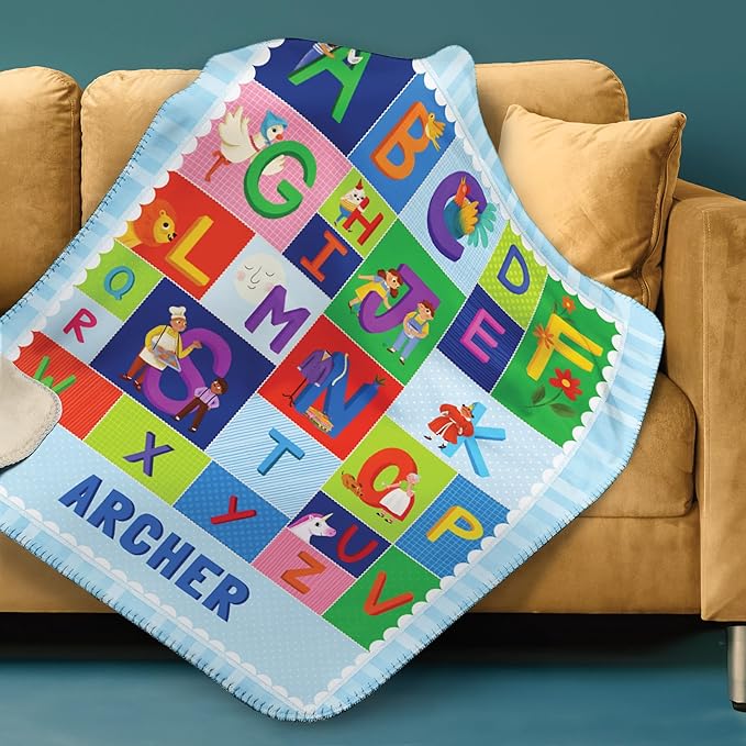 I See Me! Personalized Blanket - Name Blanket - Christening Gift - Baptism Gift - Custom Baby, Newborn, Sherpa Throw Blanket