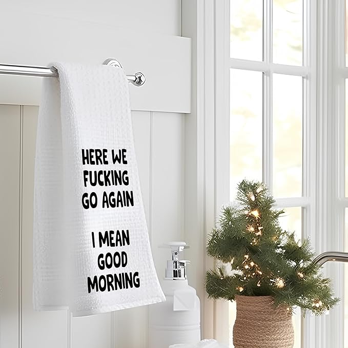 Funny Kitchen Towels, Dish & Hand Towels with Sayings, Humor Gifts for Adults, Bathroom & Kitchen Decor, 16x24 Inches