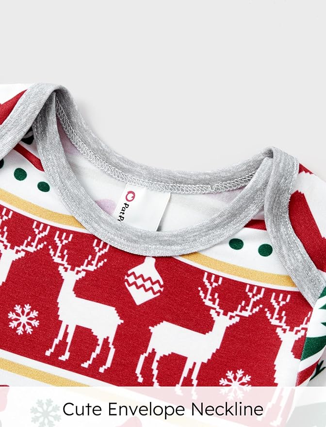 PATPAT Christmas Family Matching Pajama Sets Includes Christmas Socks - Perfect for Family Photos & Holiday Celebrations