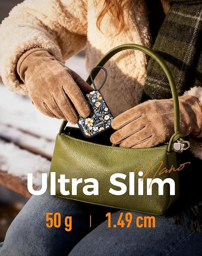 OCOOPA Hand Warmers Rechargeable, Smart Temp Control,100℉ -126℉, UL Safe, 7H*2 Long Battery, Small Palm-Sized Slim Fits Gloves, Purse, Camping, Travel, Cold Hands Gifts Women,UT5 Nano