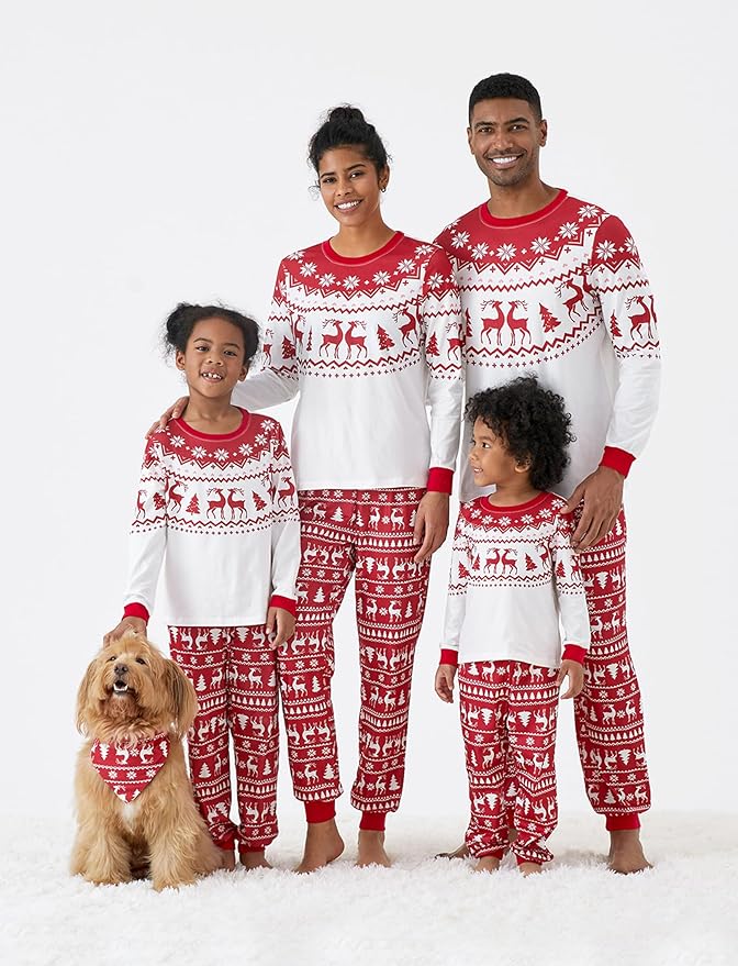PATPAT Christmas Family Matching Pajama Sets Includes Christmas Socks - Perfect for Family Photos & Holiday Celebrations