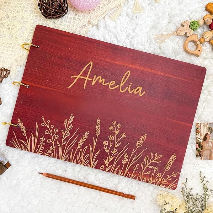 Personalized Photo Album, Photo Books Customizable, Wedding Scrapbook, Anniversary Book for Couples, Birthday Keepsake Gifts for Women Mom Wedding Baby Family Travel